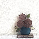 手のひらサイズ＊ガラスの薔薇のオブジェ