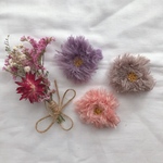 送料込み２つセット♩秋冬ぴったりもさもさお花のベビーヘアクリップ
