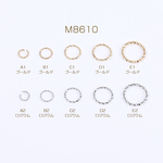 M8610-A2   60個   デザイン丸カン＆リングパーツ ツイストB 5サイズ 3×（20ヶ）