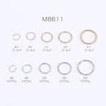 M8611-D1   18個   デザイン丸カン＆リングパーツ ローレット 5サイズ 3×（6ヶ）