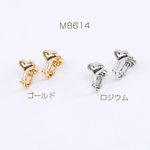 M8614-G  6個  高品質イヤリング金具 デザインイヤリング ハート型 8mm カン付き 3×（2ヶ）