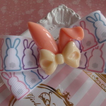 イースターにも！　うさぎのヘアクリップ　ピンク