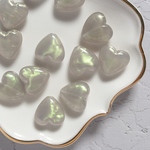 #284【6pcs】アクリルハートビーズ_ニュアンスグレー