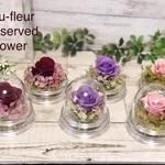 クリアドーム入りプリザーブドフラワー　薔薇&アジサイ　Rose hydrangea
