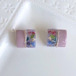𝕜𝕦*𝕞𝕠𝕞𝕠𖦥⚘𖡡秋のShikakkei no naka no hana レジン フラワー ピアス 