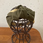 ターバン　大人　リボンヘアバンド　ヘアバンド　カーキ　マスタード