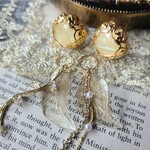 【イヤリング】vintage shell  ﾎﾞﾀﾝﾋﾟｱｽ ﾎﾞﾀﾝ ｲﾔﾘﾝｸﾞ ボタン ぼたん