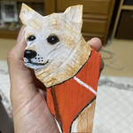 木彫りオーダー犬　(Cooちゃん)
