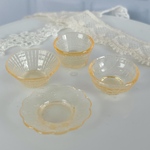 ハンドメイド ミニチュア皿 4枚セット レジン アンバー風 昭和レトロ