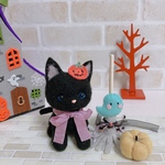 羊毛フェルト　ハロウィンクロネコちゃん♡