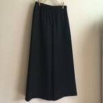 SALE 圧縮ウールニット黒で作ったワイドパンツ