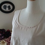 再販cottonシリーズ/マキシ丈ノースリーブワンピース/ベージュ