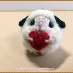 癒しの妖精✿momoちゃん　まん丸スヌーピー風わんこminiサイズストラップバレンタインバージョン