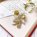 greenFlower丸花の木  ビーズ刺繍ブローチ