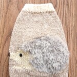 はりねずみちゃんセーター グレー 胴回り34〜37センチ 手編み 犬服