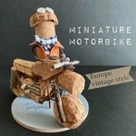 ⚙️ミニチュアワインコルクバイク🏍バイカー付き