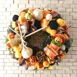〈ooponoo様オーダー品〉パンプキンと毛糸のリース(25cm)