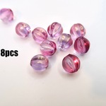 8個 カボチャビーズ 10mm  明るい紫色