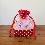 【sale】ハニーチューン×ポンポンのコップ袋＊ボーダーピンク＊