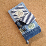 #050 alpaca1021 様専用 デニムリメイク手帳型  iPhone6/6sカバー《送料込》
