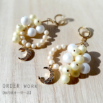 【ORDER】たわわseries-ドロップイヤリングフープ月チャーム