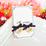 リボンビジューピアス＊Navy＊