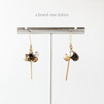 《chanson》アンティークなメタルバーピアス/イヤリング　ニッケルフリー　アレルギー対応