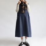 ⁑ＳＡＬＥ。１１２ｃｍ丈『 かぶるだけ／内ポケット ジャンパースカート ワンピース』コットン１００％甘織デニムＤＥＮＩＭゆったり K54