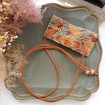 ｲﾝﾄﾞ刺繍　ラップポニーフック　刺繍　ﾘﾎﾞﾝ　ﾍｱｱｸｾｻﾘｰ