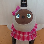 ☆お値下げ中☆ラボット ピンクチェック柄ドレス リボン付き