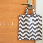 【Studio.I】A4トートバッグ＊北欧テイスト＊グレー