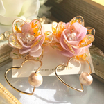 すみれパープル紫陽花ピアスor イヤリング