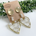 可愛い！パール付きハートの大ぶりピアス・イヤリング♡