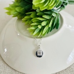 silver925一粒のジルコニアが輝くコインのネックレス（45㎝）