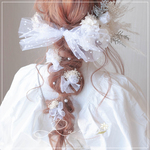 maricuru掲載*チュールドットリボンの紫陽花フルールシュフティ*　結婚式　ウェディング　前撮り　カラードレス　二次会　リボン　シャンパン　紫陽花　カスミソウ　アジサイ　袴　振袖　成人式　卒業式