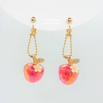 再販【 白雪姫の りんごの イヤリング/ピアス （ レッド・金色 ）】～ 魅惑の 林檎の アクセサリー シリーズ～ 秋 冬