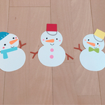 ゆきだるま ( 冬壁面、雪、クリスマス )