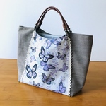 ポケットいっぱいミニバッグ(藤の花とアゲハ蝶)
