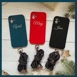 【カラフル】ショルダー付き　2way  名前入れ　iphoneケースiPhone13 iPhone13mini iPhone13pro iPhone12 文字入れ