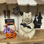[再販] しろくま貯金箱  ハロウィン カボチャバッグ & コウモリ & ホウキ