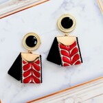 レトロなリボンタッセルピアス