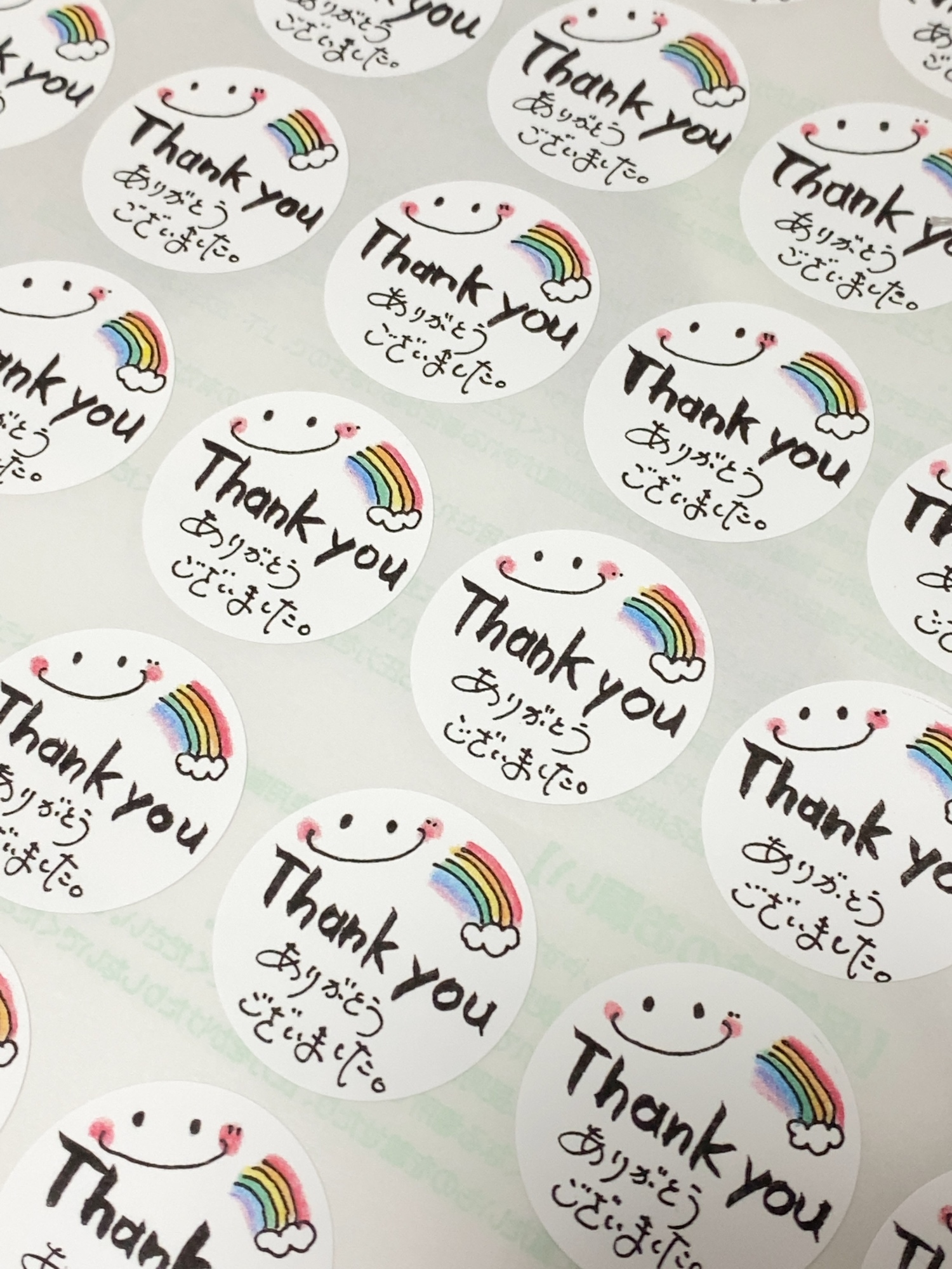 クラフト ありがとう メッセージ シール サンキュー シール ニコちゃん シール大量 500枚 にっこり ニコちゃん マーク 笑顔 絵文字