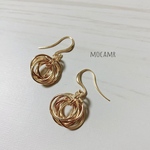 送料無料！K16GP重ねリング ピアス／イヤリング