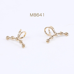 M8641  6個  イヤーカフ 芯立丸皿 3mm 5連 ゴールド 3×（2ヶ）