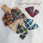 【2個set】パッチンピン＊さんかく＊タータンチェック＊秋冬＊選べる2個セット