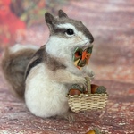 羊毛フェルト　シマリス
