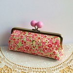 【SALE】お花畑のカエル がま口ペンケース眼鏡入れＢ