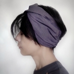 ターバンなヘアバンド　スモーキーパープル