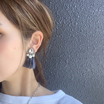 ⭐︎ 刺繍しずくビジュー✖︎オーガンジータッセル(blue)