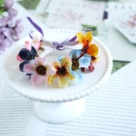 コスモスの花冠（パープルリボン）　うさぎ花冠 　Ｓ～Ｍサイズ